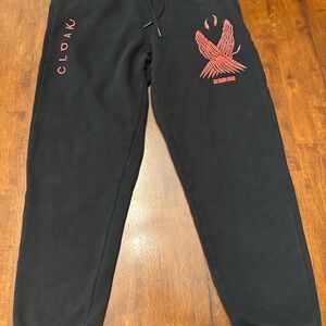 Cloak Mens Black Sweatpants with Red Design So Damn Good Sz S